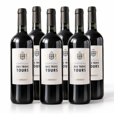 CHATEAU DES TROIS TOURS Bordeaux Κόκκινος Οίνος 12.5%VOL. 750ml 6τεμ