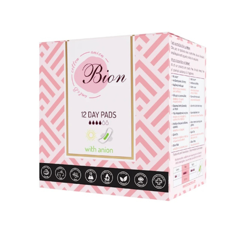 BIO DAY PADS WITH ANION 12pcs