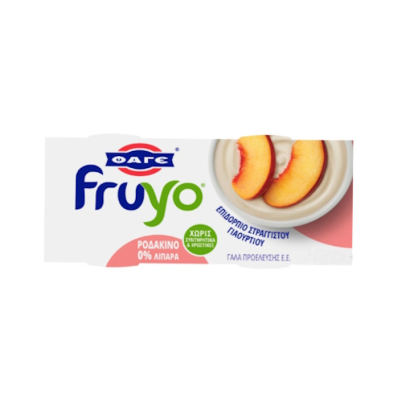 FAGE FRUYO STRAINED YOGHURT WITH PEACH 0% FAT 2x150gr