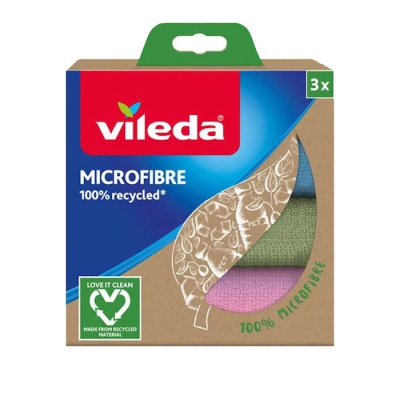 VILEDA MICROFIBRE 100% RECYCLED 3pcs