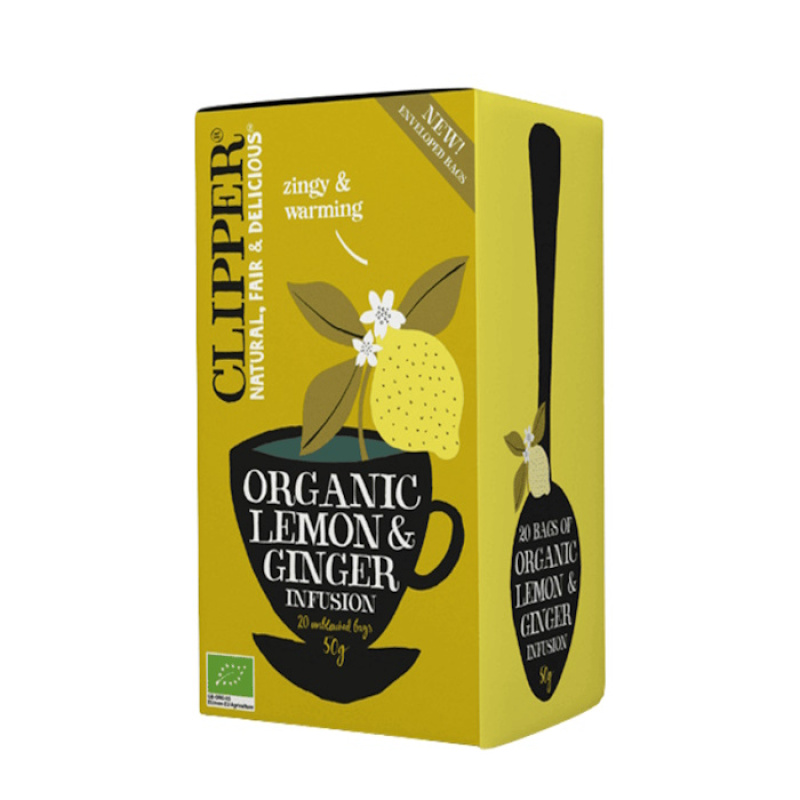 CLIPPER TEA ORGANIC LEMON & GINGER INFUSION 20pcs 50gr bio