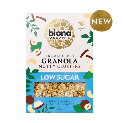 BIONA GRANOLA NUTTY CLUSTERS LOW SUGAR 375gr bio