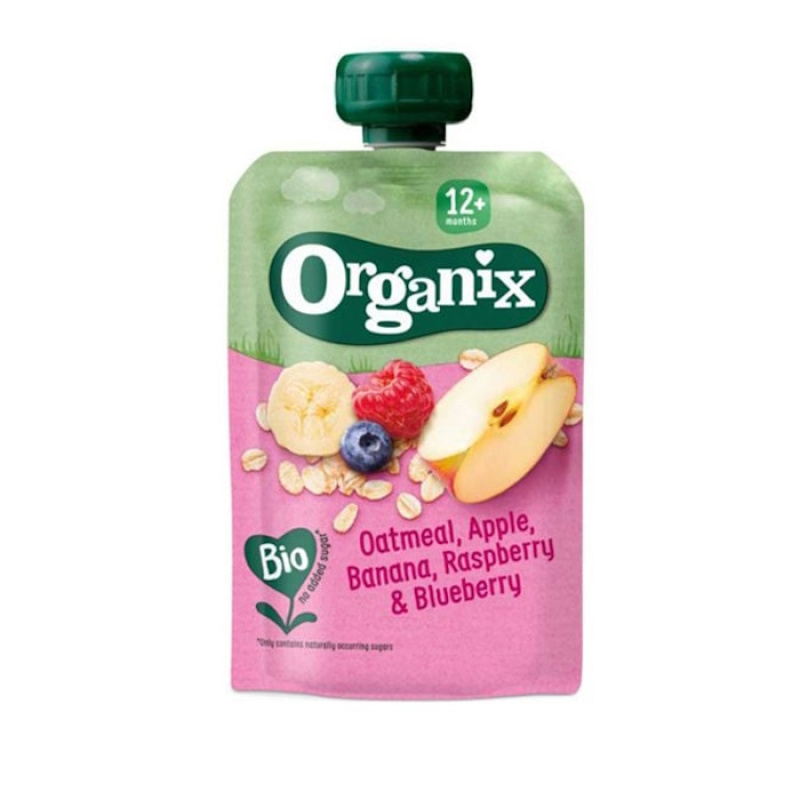 ORGANIX OATMEAL, APPLE, BANANA, RASPBERRY & BLUEBERRY 100gr