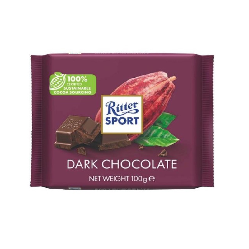 RITTER SPORT DARK CHOCOLATE 100gr