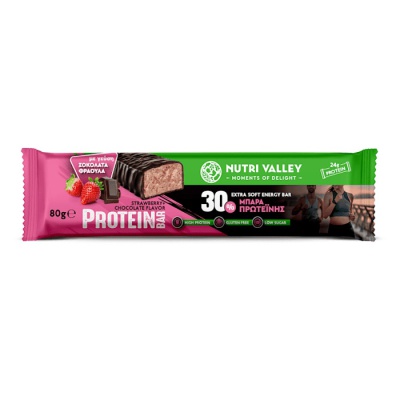 NUTRI VALLEY PROTEIN BARS STRAWBERRY & CHOCOLATE 80gr