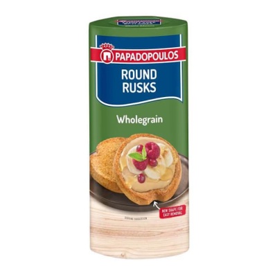 PAPADOPOULOU ROUND RUSKS WHOLEGRAIN 140gr