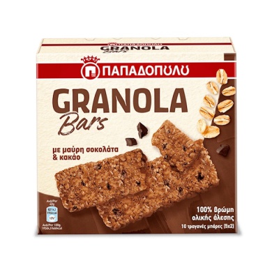 PAPADOPOULOU GRANOLA BARS DARK CHOCOLATE 210gr