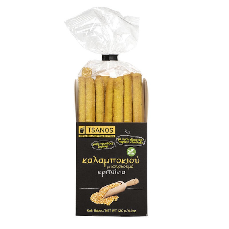 TSANOS BREADSTICKS CORN WITH TURMERIC 120gr