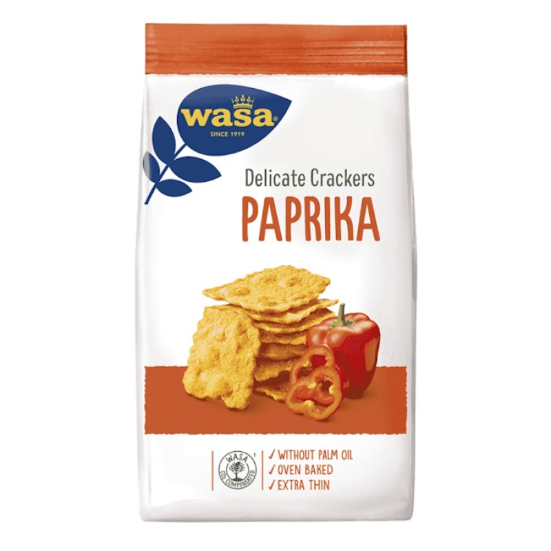 WASA DELICATE CRACKERS PAPRIKA 150gr