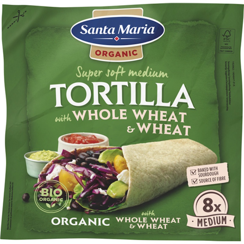 SANTA MARIA TORTILLA WHOLE WHEAT WRAPS 8pcs 320gr