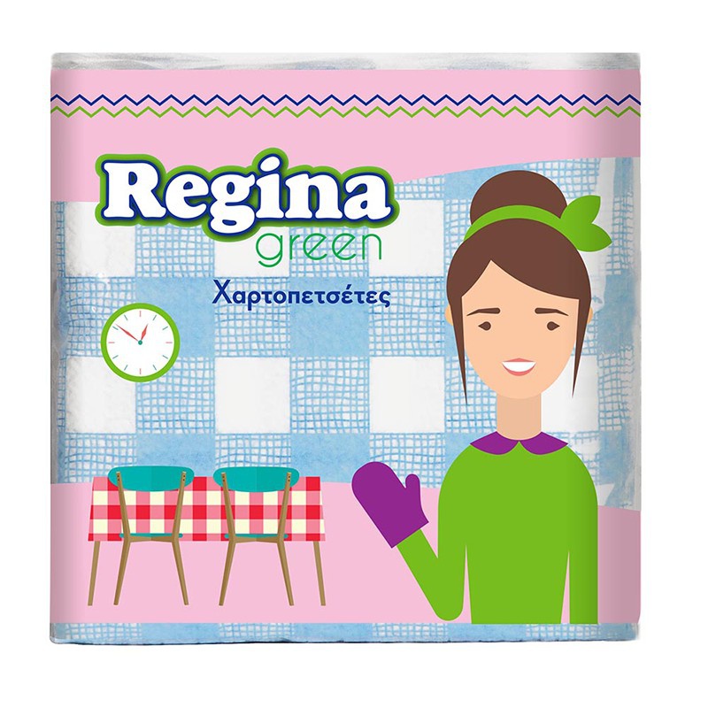 REGINA Χαρτοπετσέτες Καρώ Πράσινες  60τεμ.