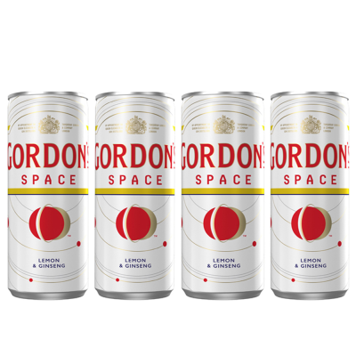 GORDON’S SPACE Ginseng & Λεμόνι 4.7%VOL 250ml 4τεμ
