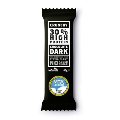 NATURALS Μπάρα Protein 30% Crunchy Μαύρη Σοκολάτα 40gr
