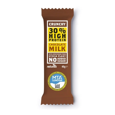 NATURALS Μπάρα Protein 30% Crunchy Σοκολάτα Γάλακτος 40gr