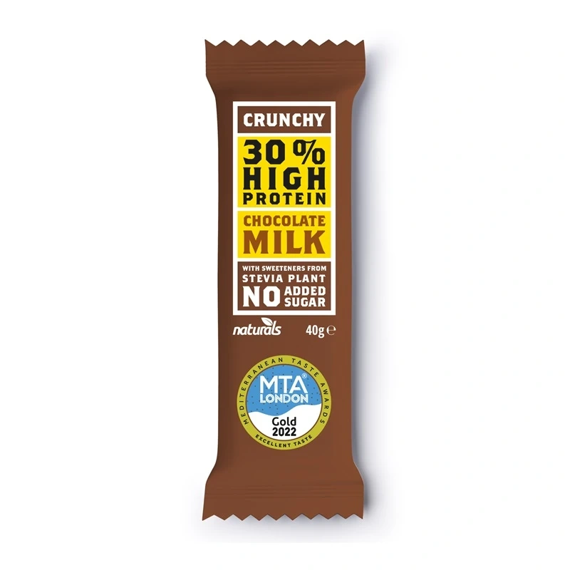 NATURALS Μπάρα Protein 30% Crunchy Σοκολάτα Γάλακτος 40gr