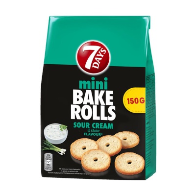 7 DAYS Mini Bake Rolls Sour Cream & Onion 150g