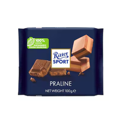 RITTER SPORT Σοκολάτα με Πραλίνα 100g