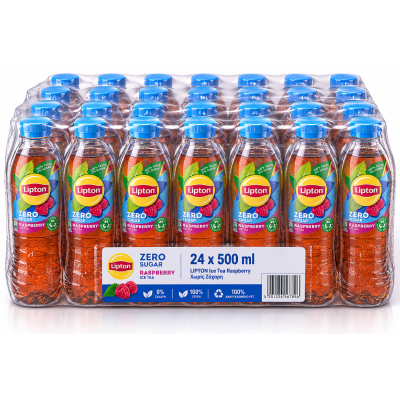 LIPTON Ice Tea Raspberry Χωρίς Ζάχαρη 24x500ml